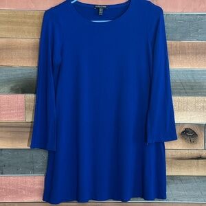 This is an Eileen Fisher Viscose Jersey Ballet Neck Tunic in royal blue